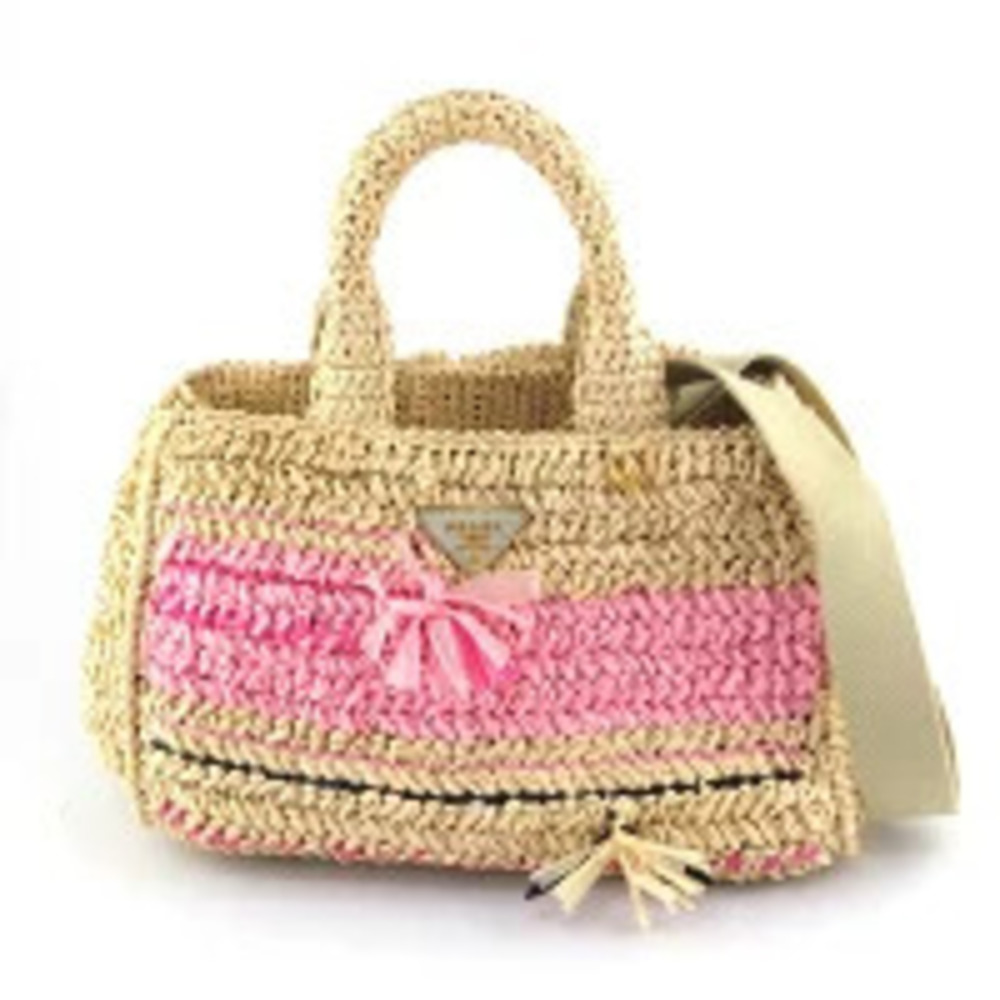 Prada Canapa Bag Tote Raffia - Picture 1 of 9